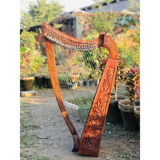 22 String harp SOLID ROSEWOOD Extra Strings & Carrying case Great for Teenagers