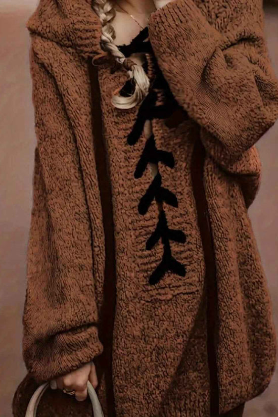 Plus Size, Plus-Size Women's Elegant Hooded Sweater - Long Sleeve Pullover with Adjustable Drawstring Hood, Soft Stretchy Fabric, Machine Washable, Solid Color Casual Winter Fall Tops, Sweater Hoodie, Autumn Apparel, Minimali