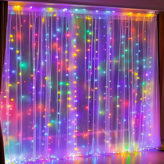 Loyyz 300/200/100LED Vintage Multi-Color Fairy Curtain Lights - USB Plug-in Indoor/Outdoor Hanging Decor for Christmas, Weddings, Parties, Bedroom - Durable Plastic String Lights for Festive Ambiance, Lights for Decoration, P SS69
