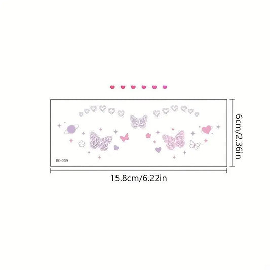 4 Pcs Set Colorful Cute Face Waterproof Tattoo Stickers Small Fresh And Sweet Girl Women Support Meeting Party Concert Decoration Body Art Fake Tattoo SS69