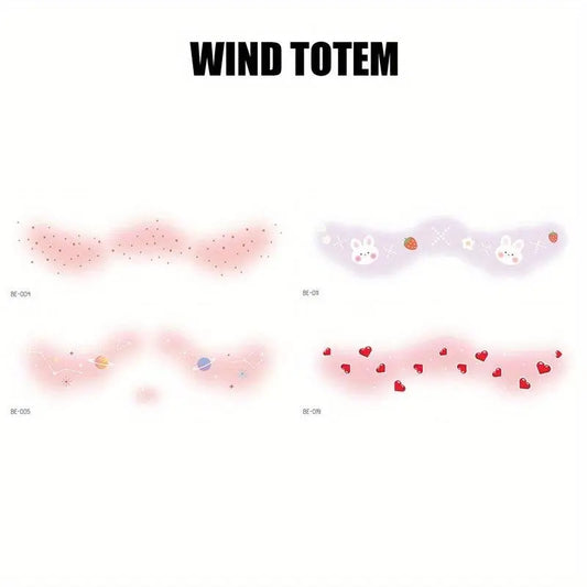 4 Pcs Set Colorful Cute Face Waterproof Tattoo Stickers Small Fresh And Sweet Girl Women Support Meeting Party Concert Decoration Body Art Fake Tattoo SS69