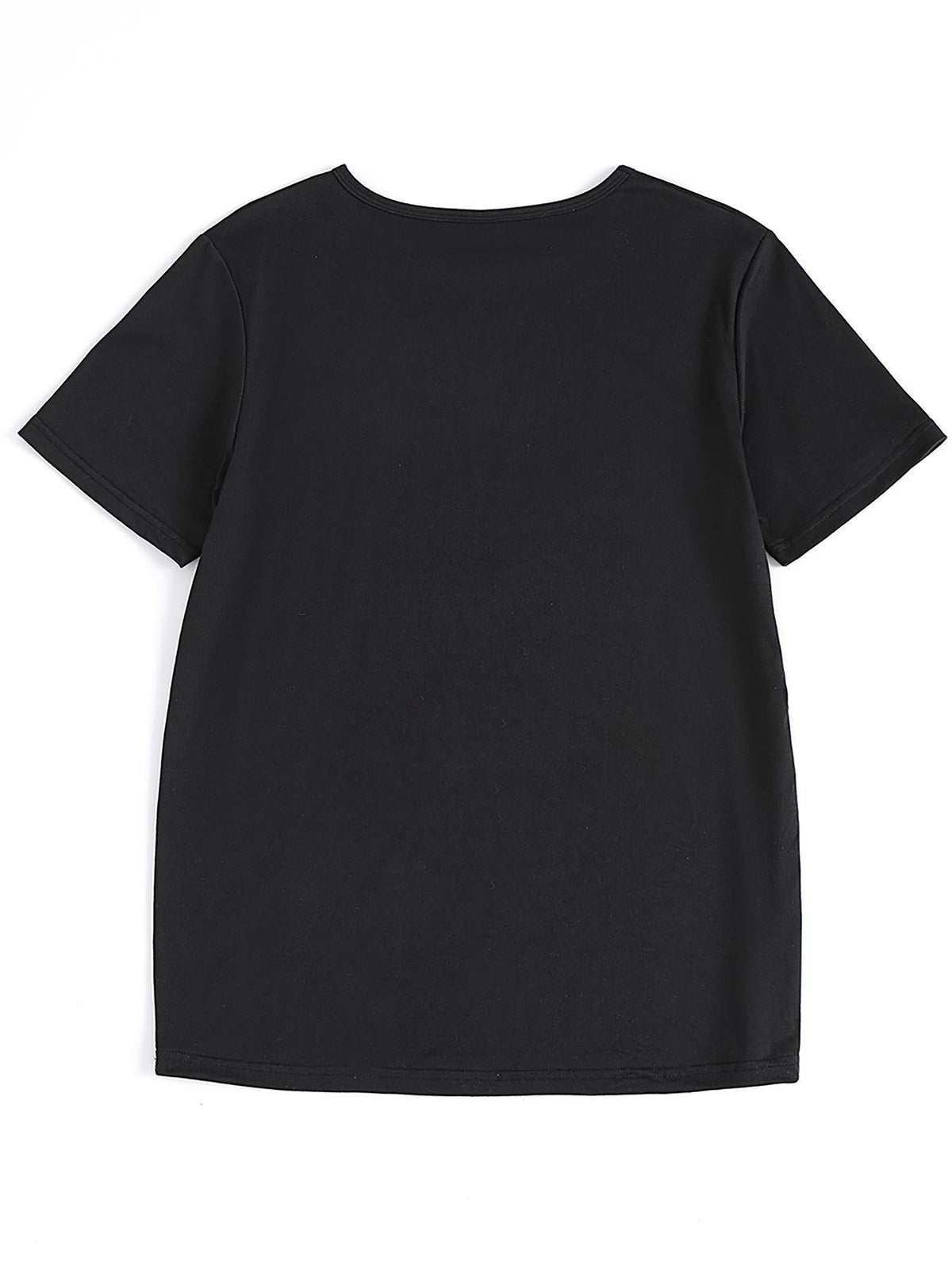 Women'S Gothic Style V-Neck T-Shirt with Alice in Wonderland Print - High-Quality Casual Short Sleeve Top, Floral Design, Perfect for Commuting & Gifting, Halloween & Christmas Horror Night Theme, Halloween Shirts SS69