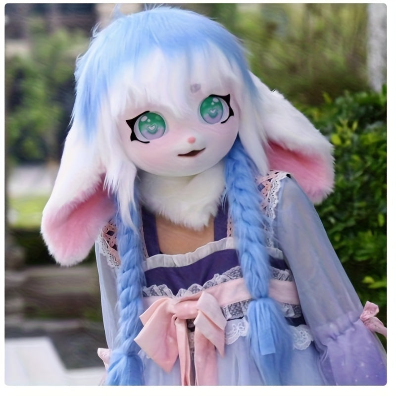 Cozy Wool Fursuit Cat Mask - Perfect for Halloween, Cosplay & Anime Conventions SS69