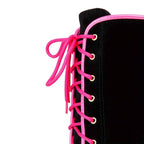 EROCALLI Women'S Gothic Y2K Platform Wedge Heel Knee-High Boots - Chunky Heel Lace-Up with Side Zipper, Faux Cover & Rubber Sole for Casual Party & Daily Wear, High Heel Boots, Party Footwear, Bold Fashion Statement, Durable