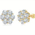 Moissanite Earrings, 4.2 Carat D Color VVS1 Flower Cut Diamond Moissanite Earrings, 925 Sterling Silvery Earrings, 18K White Gold Plated Fine Jewelry Earrings SS69 1927.69 Yellow / 4.2ct*2