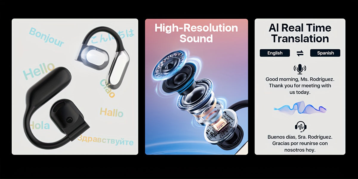 Real-Time Languages Smart AI Translation Earbuds - Translate In Real-Time, Providing Precise Simultaneous Interpretation to Eliminate Language Obstacles for Seamless Business Trips, Social Interactions, Education, Work, And C SS69