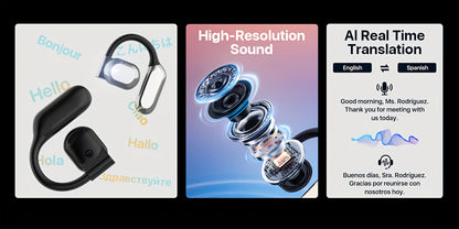 Real-Time Languages Smart AI Translation Earbuds - Translate In Real-Time, Providing Precise Simultaneous Interpretation to Eliminate Language Obstacles for Seamless Business Trips, Social Interactions, Education, Work, And C SS69