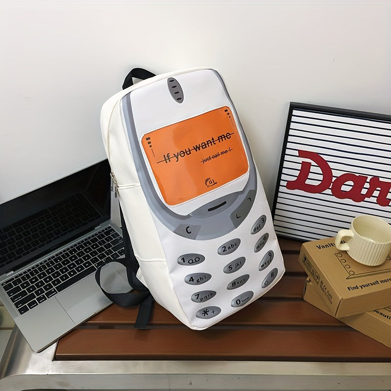 Creative Large-Capacity Trendy Couple's Shoulder Bag with Playful Phone Print SS69