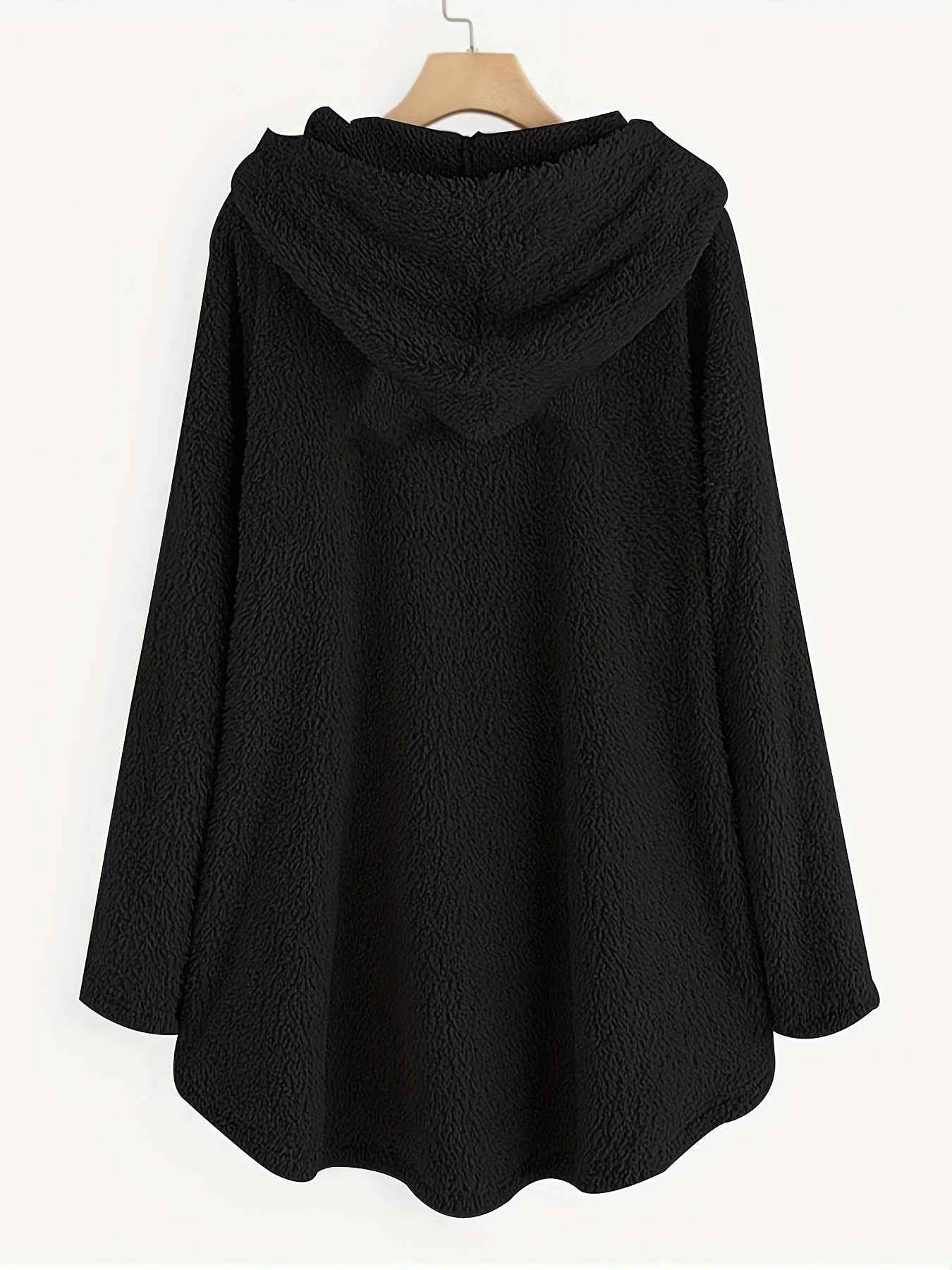 Plus Size, Plus Size Women's Autumn Winter -Lined Thickened Hooded Hand- Sweatshirt