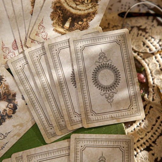 Alice in Wonderland Vintage Playing Cards - Premium Card Stock with Queen of Hearts, Cheshire Cat & Mad Hatter Art - Collectible Gift for Themed Parties, Tabletop Games & Collectible Editions, Themed Party Accessories, Whimsi SS69