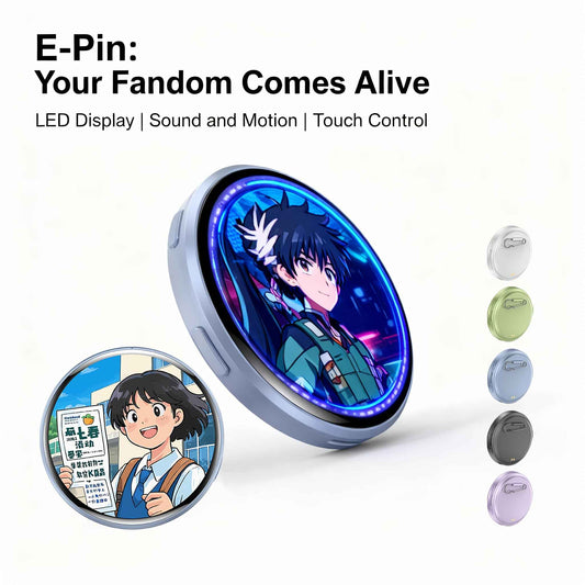 Creative Touch Screen Electronic Badges, Wearable Decorative Electronic Pins, Outdoor Decorative Badges, Content for Friend Search And Sharing, Matching Companions for Outdoor Socializing