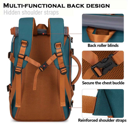 [Large Multifunctional] Large Multifunctional Backpack | Convertible, Laptop & Shoe Compartment, Zipper Closure, Adjustable Strap, Lining, Royal