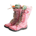 TMA EYES Women'S Winter Snow Boots, Vintage Casual Fashion with Hand-Stitched Detail, Lace-Up & Side Zipper, Warm Fleece-Lined, Thickened Outdoor Boots, Plain Toe, Split Cow Leather & Microfiber Upper, Pig Split Leather Inner