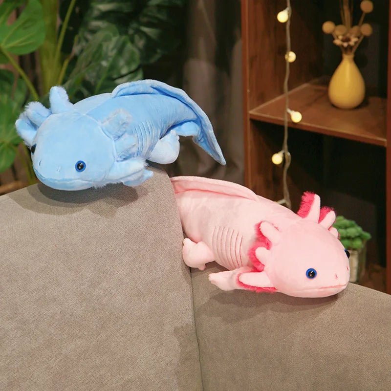 45 - 80cm Kawaii Colorful Newt Plush Toy Stuffed Cute Axolotl Salamander Fuzzy Plush Fish Appeasing Long Pillow Cushion Kids Gift - SS69