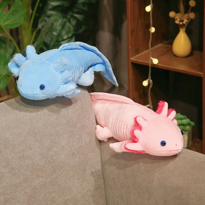 45 - 80cm Kawaii Colorful Newt Plush Toy Stuffed Cute Axolotl Salamander Fuzzy Plush Fish Appeasing Long Pillow Cushion Kids Gift - SS69