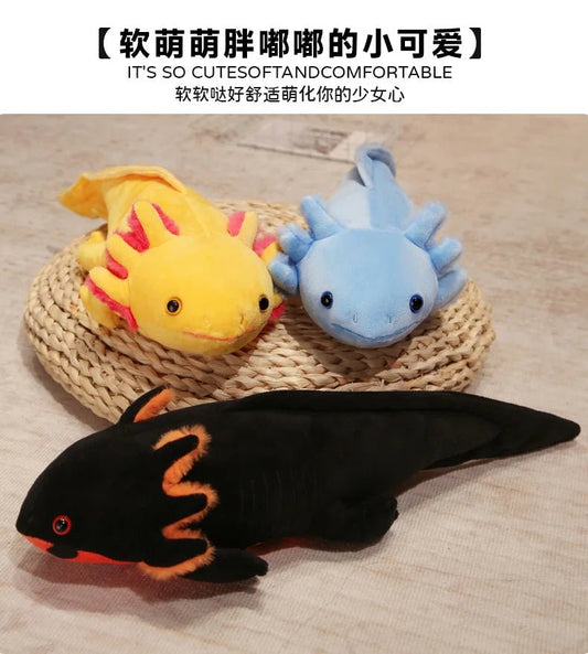 45 - 80cm Kawaii Colorful Newt Plush Toy Stuffed Cute Axolotl Salamander Fuzzy Plush Fish Appeasing Long Pillow Cushion Kids Gift - SS69