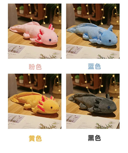 45 - 80cm Kawaii Colorful Newt Plush Toy Stuffed Cute Axolotl Salamander Fuzzy Plush Fish Appeasing Long Pillow Cushion Kids Gift - SS69