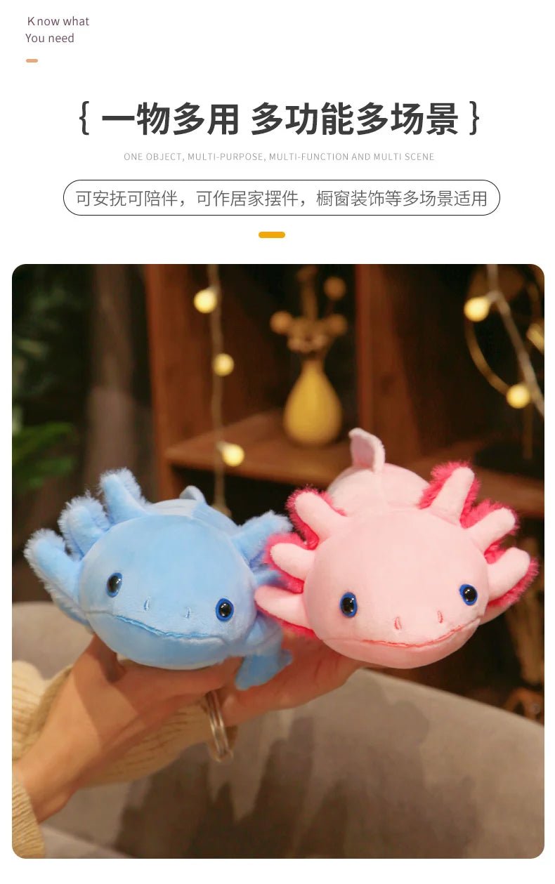 45 - 80cm Kawaii Colorful Newt Plush Toy Stuffed Cute Axolotl Salamander Fuzzy Plush Fish Appeasing Long Pillow Cushion Kids Gift - SS69