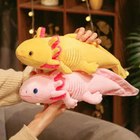 45 - 80cm Kawaii Colorful Newt Plush Toy Stuffed Cute Axolotl Salamander Fuzzy Plush Fish Appeasing Long Pillow Cushion Kids Gift - SS69