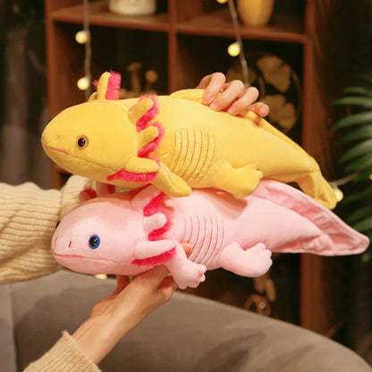 45 - 80cm Kawaii Colorful Newt Plush Toy Stuffed Cute Axolotl Salamander Fuzzy Plush Fish Appeasing Long Pillow Cushion Kids Gift - SS69