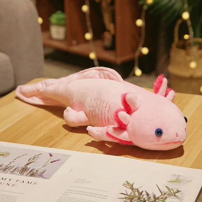 45 - 80cm Kawaii Colorful Newt Plush Toy Stuffed Cute Axolotl Salamander Fuzzy Plush Fish Appeasing Long Pillow Cushion Kids Gift - SS69