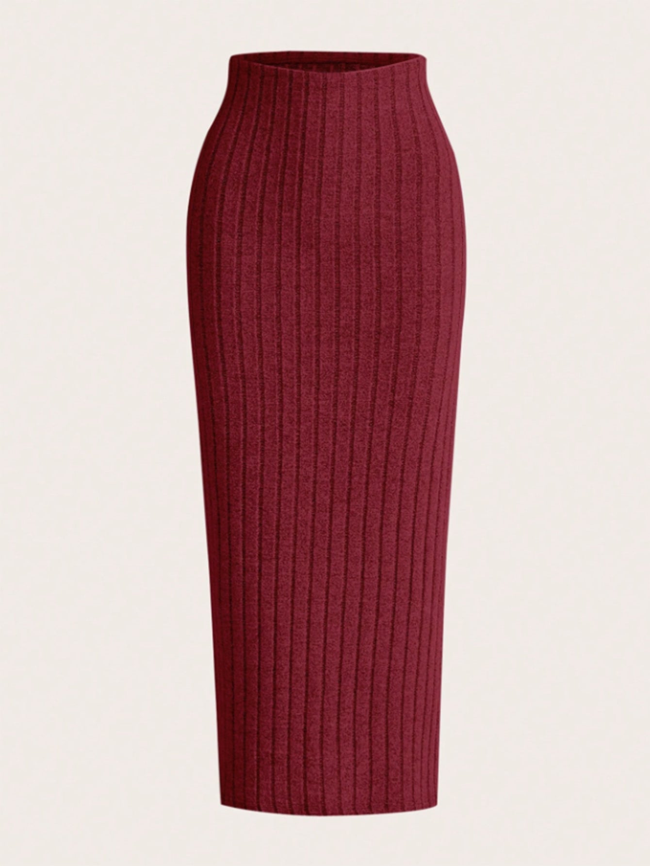 Plus Size Bodycon Pencil Skirt - Stretchy Polyester, 9 Colors