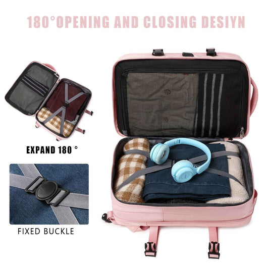 [Lightweight|Large Capacity] Lightweight Large Capacity Backpack | 15.6" Tablet/15" Laptop Compatible, 20+1 Compartments, Padded Shoulder Straps, Golden-Tone Hardware, Soft Shell School Travel Backpack for Women & Men, White