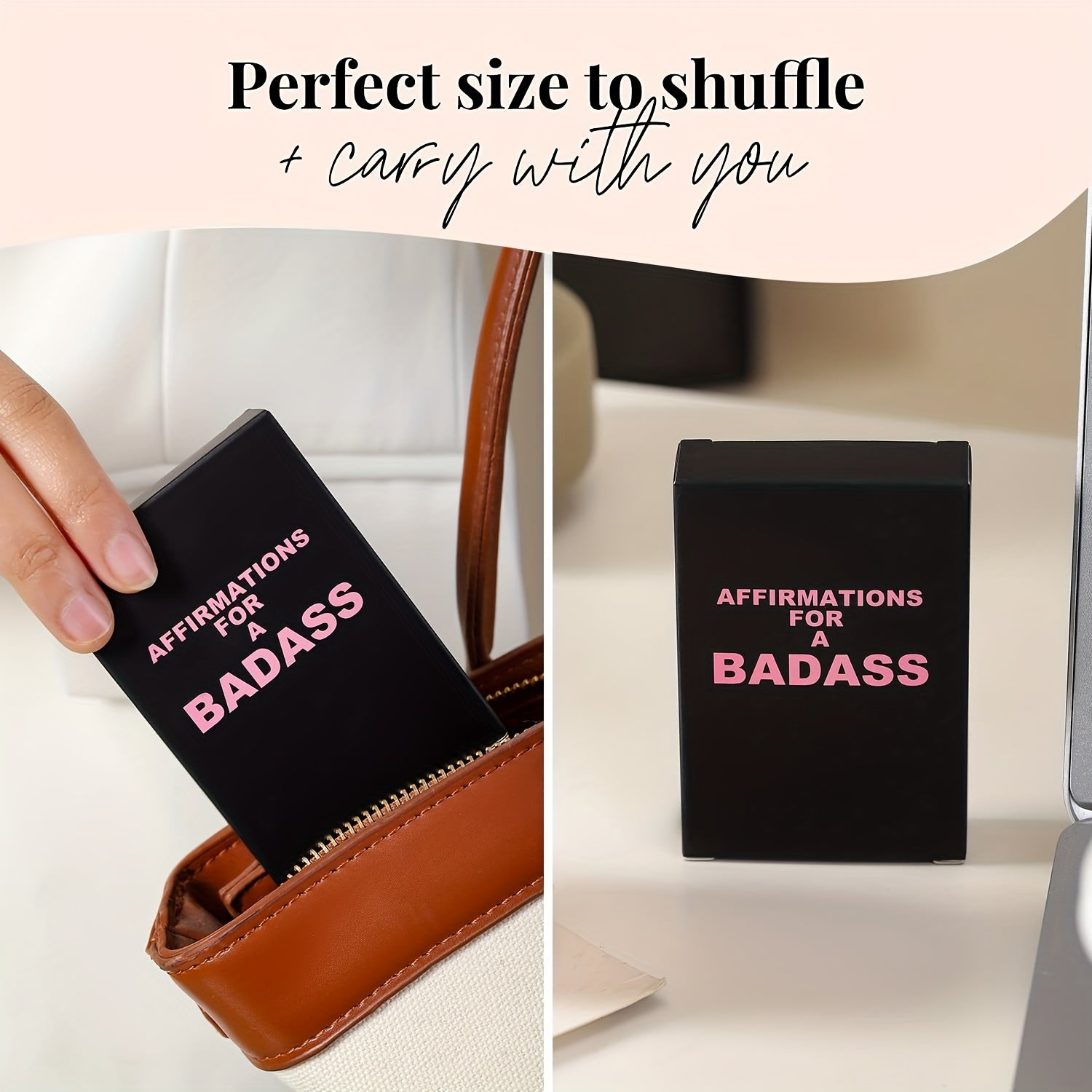 Badass Affirmations Cards, Daily Motivational & Inspirational Paper Cards for Women, Empowering Birthday Gifts, Humorous Small Size, Self-Confidence Boosters SS69