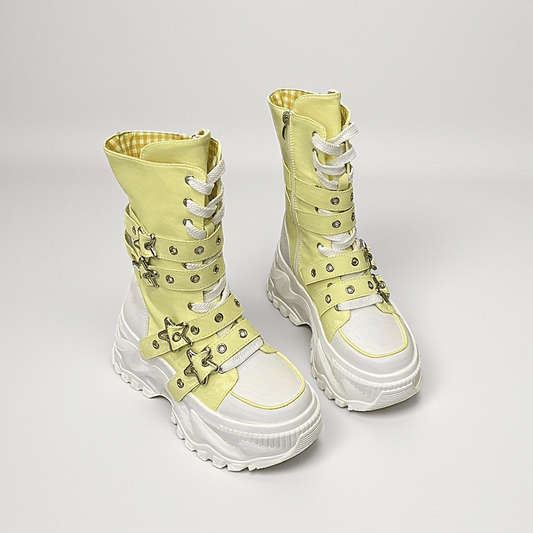 [Thick soled high top] Thick soled high top casual shoes | Ladies' fashion design | Various styles