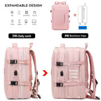 [Lightweight|Large Capacity] Lightweight Large Capacity Backpack | 15.6" Tablet/15" Laptop Compatible, 20+1 Compartments, Padded Shoulder Straps, Golden-Tone Hardware, Soft Shell School Travel Backpack for Women & Men, White