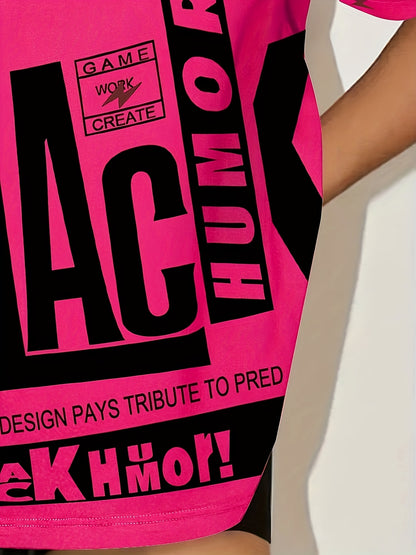 Youth Casual Crew Neck T-Shirt, Polyester 95% Elastane 5% Knit Fabric, All Over Print Short Sleeve Loose Fit Top for All Seasons - SS69