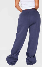 Shape Grey Marl Binded High Waist Wide Leg Joggers