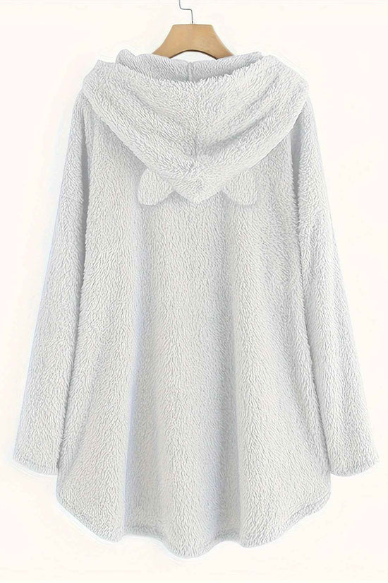 Plus Size, Plus Size Women's Autumn Winter -Lined Thickened Hooded Hand- Sweatshirt