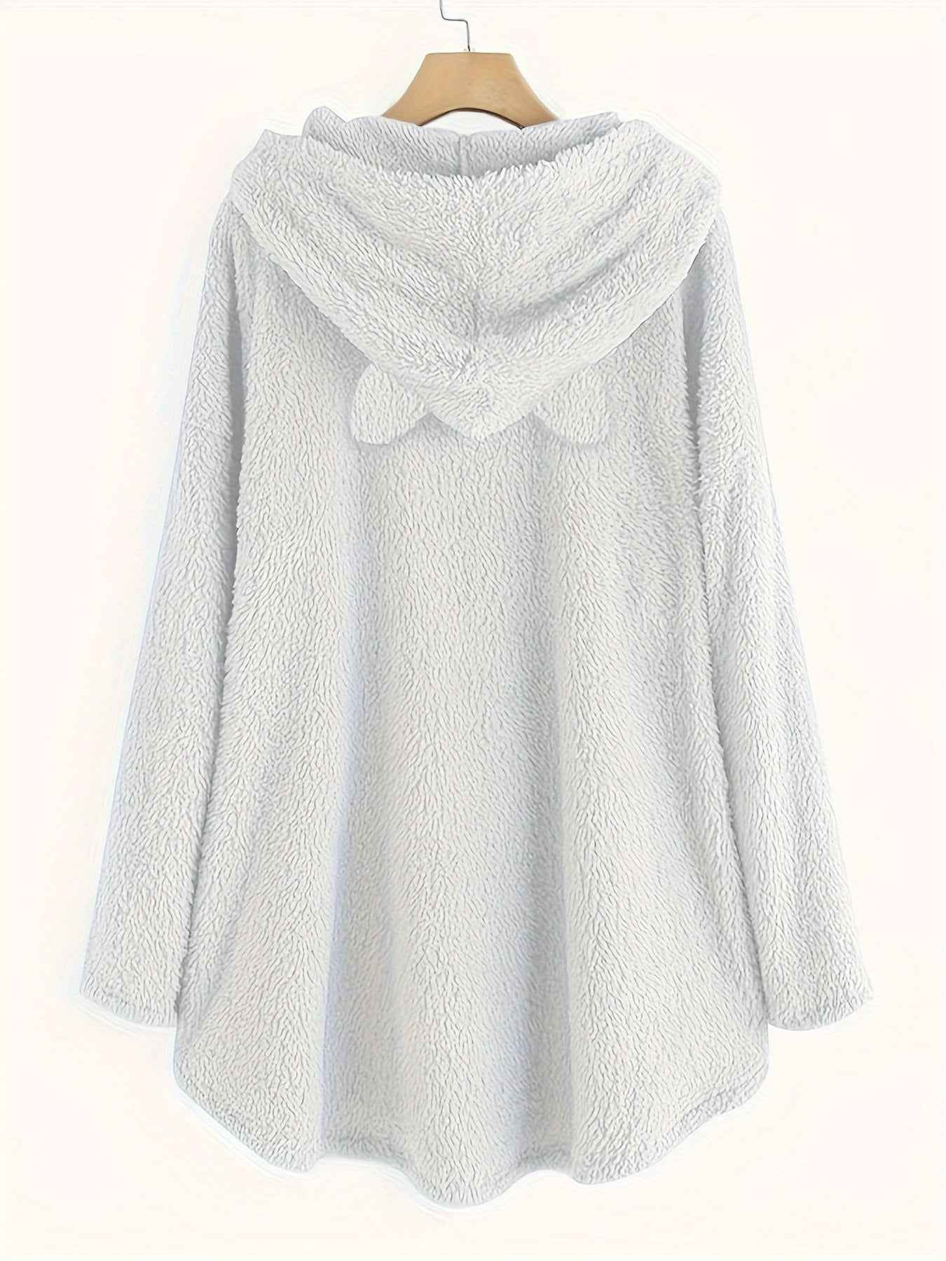 Plus Size, Plus Size Women's Autumn Winter -Lined Thickened Hooded Hand- Sweatshirt