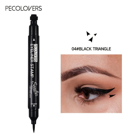 PECOLOVERS 2-in-1 Black Liquid Eyeliner Stamp Pen, Waterproof Quick Dry Love Heart Design, Cosmetic Makeup Tool SS69 7.69 04