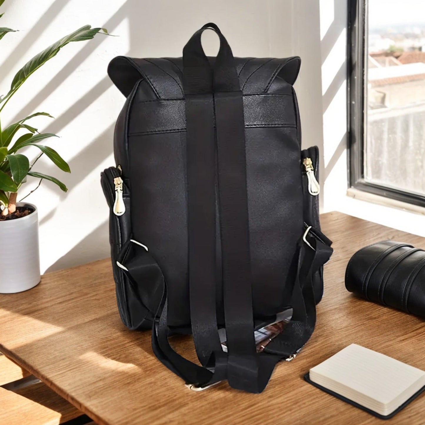 Adjustable PU Flap Backpack - Owl Fashion Personality Backpack for Men and Women - Suitable for Girlfriends, Mothers, Christmas Gifts SS69