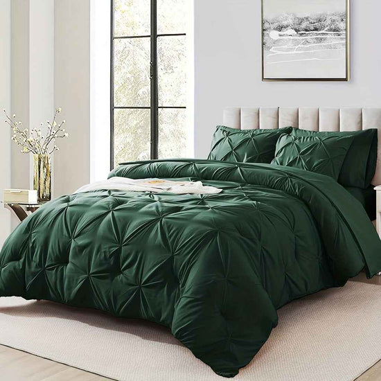 Cosybay 7pcs Comforter Set, Luxury Soft Fluffy Bedding, 1 Comforter 1 Fitted Sheet 1 Flat Sheet 4 Pillowcases & Pillow Cover, All Season Quilt Set Queen, Hypoallergenic Breathable Easy Care, Valentine's Day Gifts School Hallo