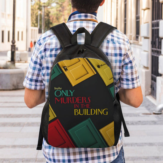 1pc Only Murders in the Building Bookbag - Retro Washable Lightweight Daypack with Vibrant Colorful Design, Durable Zipper Closure & Multiple Compartments for School, Work, Travel - Perfect Gift for High School Students, Back SS69