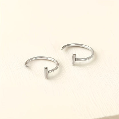[Punk Lip Rings] 2pcs Fashionable Punk Style Non Piercing Lip Rings In Silvery SS69