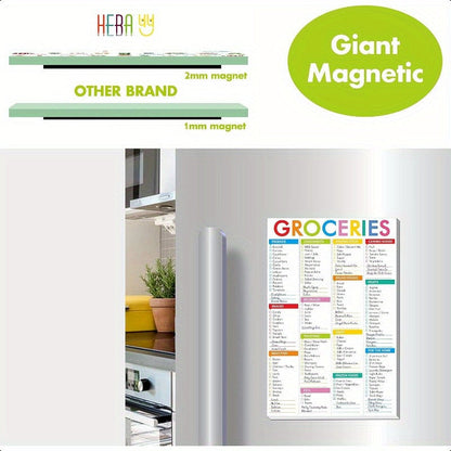 Quick Check Grocery List Tile Pad, Printed with 110 Common Foods, Suitable for Refrigerator, Household Blank Shopping Space. The Perfect Stationery Notebook SS69