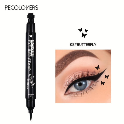PECOLOVERS 2-in-1 Black Liquid Eyeliner Stamp Pen, Waterproof Quick Dry Love Heart Design, Cosmetic Makeup Tool SS69 7.69 08