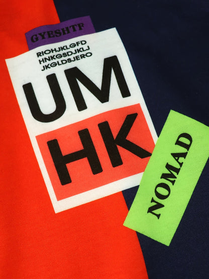 Fashion Patchwork Color Contrast Letter Print Loose Casual V-neck Hoodie SS69