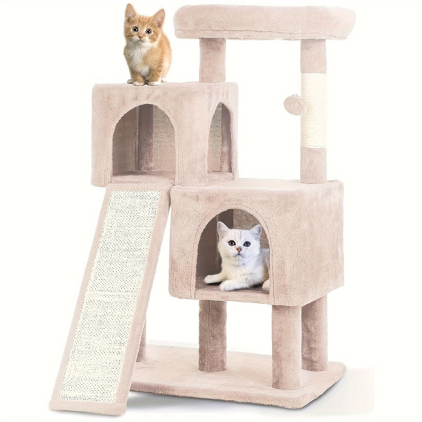 54/70" Multi-Level Cat Tree Tower with Scratching Posts & Cozy Condos, Space-Saving Indoor Cat Playhouse, Durable Plywood Construction, Fun Jumping Platforms, Multiple Colors Available for Cats SS69