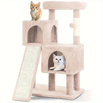 54/70" Multi-Level Cat Tree Tower with Scratching Posts & Cozy Condos, Space-Saving Indoor Cat Playhouse, Durable Plywood Construction, Fun Jumping Platforms, Multiple Colors Available for Cats SS69