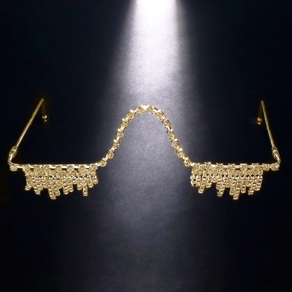 Fashionable Tassel Glasses Frame Square Belongs To The Eye Frame SS69 12.69 Golden foldable short tassel