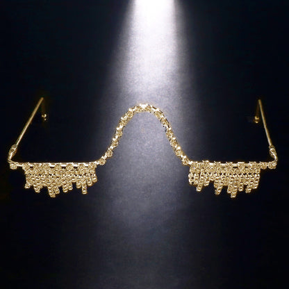 Fashionable Tassel Glasses Frame Square Belongs To The Eye Frame SS69 12.69 Golden foldable short tassel