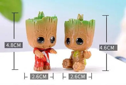 4pcs/set Marvel Guardians of The Galaxy Avengers Tiny groot Cute Baby Tree Man Model Figure Toys 5cm - SS69