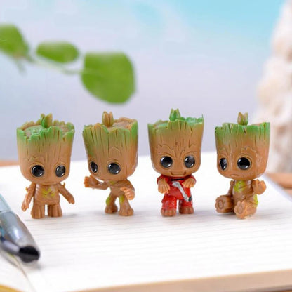 4pcs/set Marvel Guardians of The Galaxy Avengers Tiny groot Cute Baby Tree Man Model Figure Toys 5cm - SS69