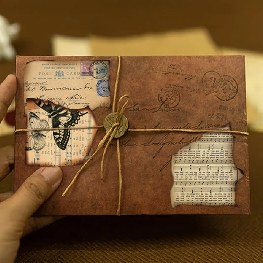 50 Pcs Vintage Burnt Stickers, Historical Creative Decorative Stickers for Scrapbook Junk Journal Collage DIY Crafts - SS69