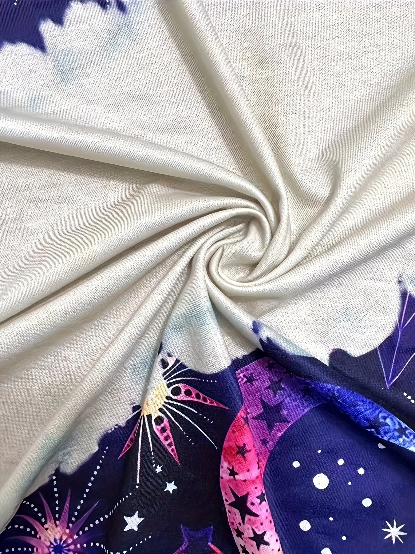 Casual Long Sleeve Moon & Tree Print Drawstring Hoodie - Kangaroo Pocket Sweatshirt for Women SS69